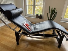 ORIGINAL Le Corbusier LC 4 Liege in schwarzem Leder von Cassina