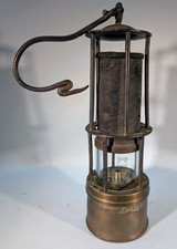 Grubenlampe Messing Stahl