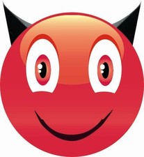 Aufkleber Smily teuflisch