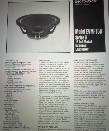 Electro voice woofer - voice,