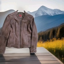 "Manguun"  Damen Lederjacke, Braun/Cognac, Größe 42