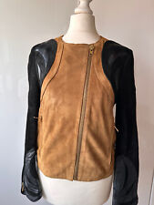 100%ORIG H&M ECHTLEDER SUEDE BIKER LEDER JACKE GR.36 MEHRFARBIG SELTENES MODELL