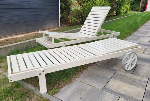 Gartenliegen holz mit gr - 2,