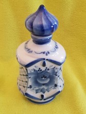 Porzellan Flasche russische Tempel Kathedrale Gzhel Gshel h 17 cm