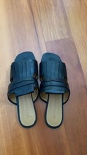 Damen Sandalen Pantoletten  Mules Slipper Leder schwarz Gr. 37 neuwertig