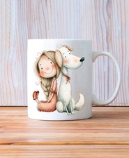 Cute Mädchen mit dem Hund Mug