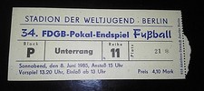 Ticket FINALE FDGB Pokal 1985