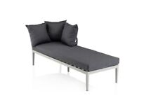 Kettler Liege Sunny mit Rückenlehne 3 Kissen und Polsterauflage Gartenliege Grau