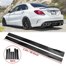Schwarz Glanz 86.6'' Auto Seitenschweller für Mercedes Benz W205 W204 W212 C300