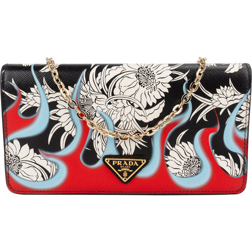 Prada saffiano floral flame - prada,