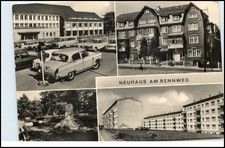 NEUHAUS Rennweg DDR AK 1977 ua. Auto u. Neubaugebiet