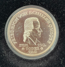 5 DM Deutsche Mark Münze Gedenkmünze Friedrich von Schiller 1955 vz gekapselt