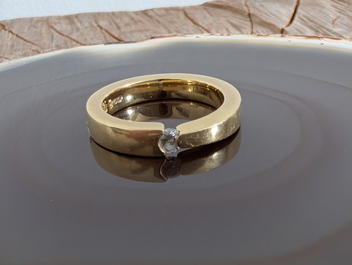 Solitär ring 750 gold - solitär,