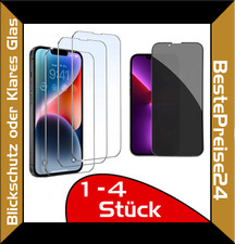 Schutzglas Panzerfolie Blickschutz FÜR iPhone 15 14 13 Plus Pro Max 1-4 Stück