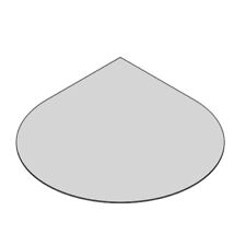 Glasbodenplatte Tropfenform mit 1100x1100 mm