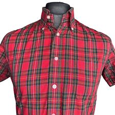 BRUTUS TRIMFIT Herren Kurzarm Hemd MEDIUM 38" Brustumfang Rot Kariert