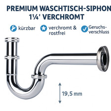 Röhrensiphon stahl verchromt Röhrensifon Siphon Sifon Waschbecken Ablauf