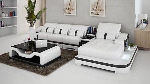 Leder ecksofa sofa - leder,