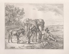 Eseltreiber an der Tiber Esel