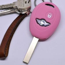 Auto Schlüssel Silikon Schutz Hülle Pink für MINI Cooper Cabrio Clubman
