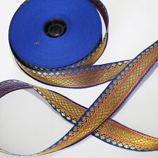 Borte 1M Orient Bordüre lfm 28mm Band Webband  Sariborte Nähen Blau 2,8