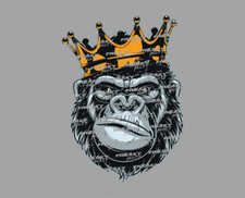 Biker King Krone Aufkleber Bike Sticker Affe Monkey Moto MC Tablet Laptop Tuning