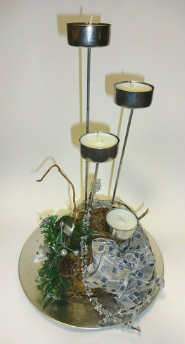 Adventsgesteck teelichte - adventsgesteck,