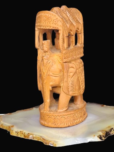 Holzfigur ambabari elefant - holzfigur,