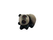 Panda Figur Orangene Glas Augen Schwarz Weiß Material Hart Seitlich Liegend L5cm