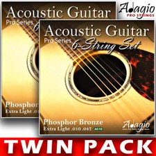 AKUSTIKGITARRE Stahlsaiten 2xPACKUNGEN Phosphor Bronze extra leicht 10-47 - ADAGIO