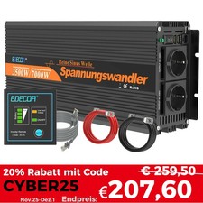 EDECOA 3500 7000W Reiner Sinus Spannungswandler Wechselrichter 12V 230V inverter