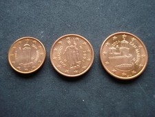San Marino 1-2-5 cent Bankfrisch aus 2004 im 3 Set