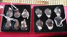 Deko Anhänger, 2x6 Stück, Transparent Kunststoff Kristall Design 