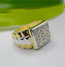 Ring Gr. 57 (Ø18,1mm) 925-Silber teils vergoldet bicolor President-Stil NEU