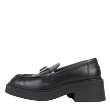 Furla Damen Schuhe Loafers Gr. 39 Schwarz Leder Halbschuhe Mokassins