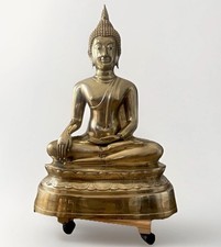 Buddha Statuen, 90 cm, Tempelauthentizität, Lotussitz, Messing, Thailand