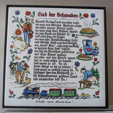 WANDKACHEL   WANDFLIESE aus KERAMIK  Lied der Schwaben  Made in W. GERMANY  NEU