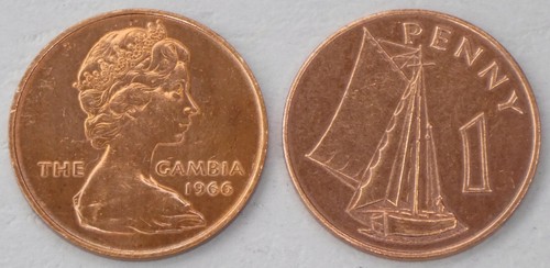 Gambia penny kursmünze 1966 - gambia,