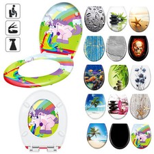 WC Sitz Universal Toilettendeckel mit Absenkautomatik Toilettensitz Klodeckel DE