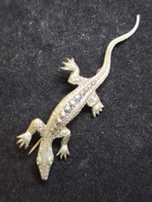 top antike markasiten  reptil eidechse ? art deco  jugendstil 800er silber 