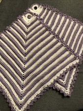 Topflappen  Set Handmade Groß Gehäkelt Weiß Lila