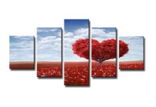 Bild 5 tlg Herz Leinwand