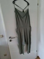 Damen Overall Jumpsuit mit Taschen schöner Rücken khaki Onesize NEU