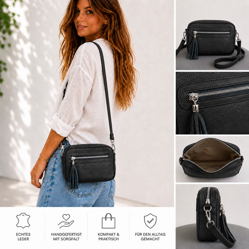 Damen leder handtasche - leder,
