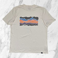 PATAGONIA T-Shirt Herren Capilene Baselayer Daily Grafik Logo Weiß Größe L