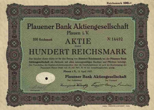Plauener bank auerbach 1927 - plauener,