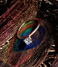 ?A Princess's Cut: Ring Gold 585/14K Solitär 0,54ct, Zertifikate...