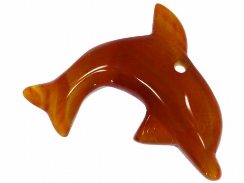 Delphin anhänger aus carneol - ,