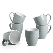 DOWAN Kaffeetassen, Kaffeebecher 6er Set, 503 ml Keramik-Kaffeetassen mit Henkel