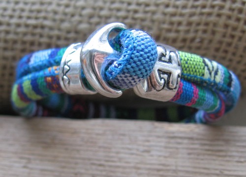 Ethno armband blau bunt herren - armband,